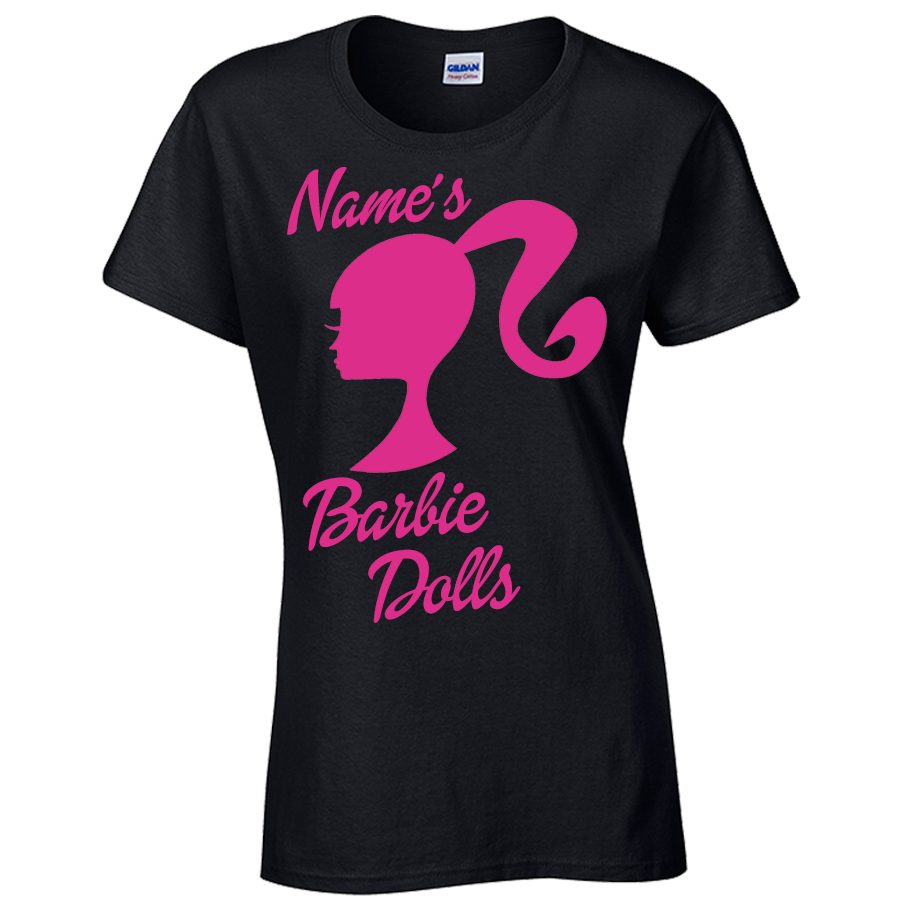 Barbie Dolls Hen T-Shirt (Personalise Me) - Fresh Prints | Specialising ...