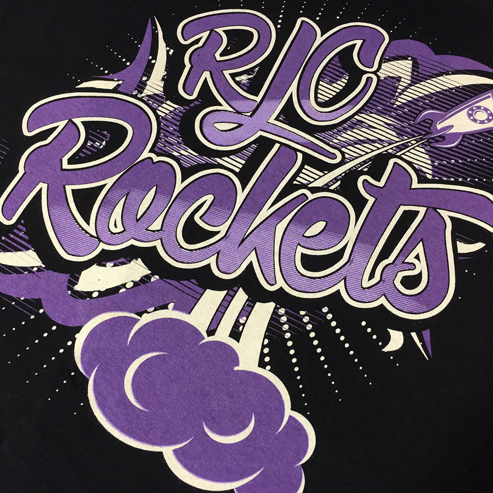 Rockets screen printed t-shirt design